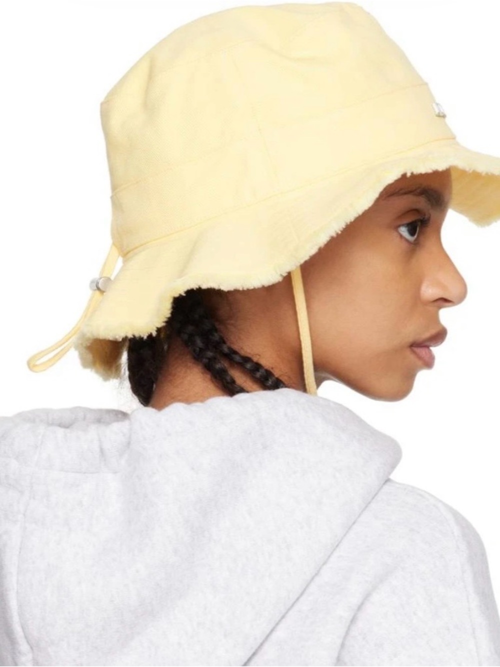 Jacquemus Kids Pale Yellow Ruffle Brim Sun Hat - Picture 2 of 2
